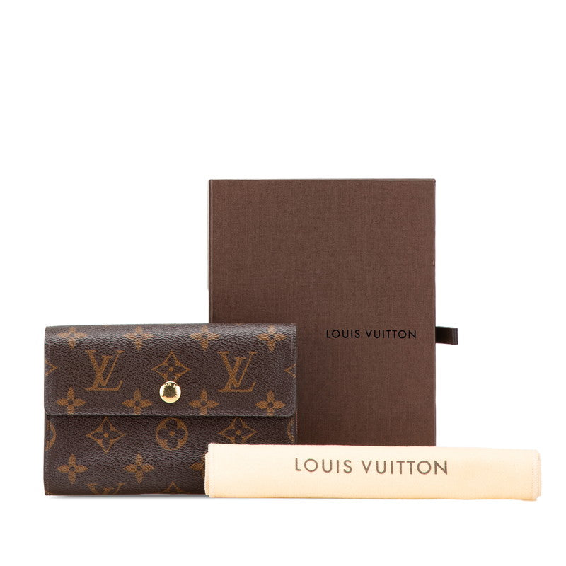 ルイ ヴィトン モノグラム ポルトフォイユ アレクサンドラ 三つ折り財布 M60047 ブラウン PVC レディース LOUIS VUITTON 【中古】