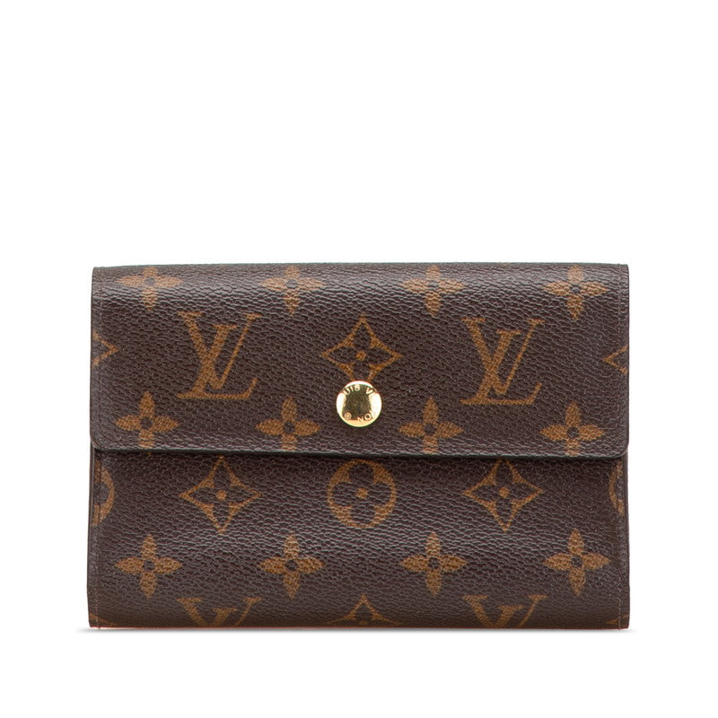 ルイ ヴィトン モノグラム ポルトフォイユ アレクサンドラ 三つ折り財布 M60047 ブラウン PVC レディース LOUIS VUITTON 【中古】