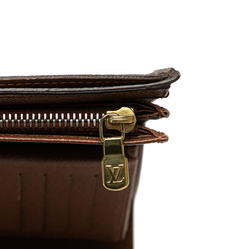 ルイ ヴィトン モノグラム ポルトフォイユ アレクサンドラ 三つ折り財布 M60047 ブラウン PVC レディース LOUIS VUITTON 【中古】