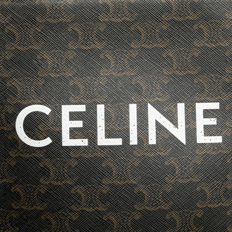 セリーヌ トリオンフ バーティカルカバ ミニ トートバッグ ショルダーバッグ 2WAY ブラック ブラウン PVC レザー レディース CELINE 【中古】
