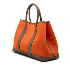 エルメス ガーデンパーティTPM トートバッグ オレンジ エトゥープ トワルオフィシエ ネゴンダ レディース HERMES 【中古】