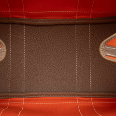 エルメス ガーデンパーティTPM トートバッグ オレンジ エトゥープ トワルオフィシエ ネゴンダ レディース HERMES 【中古】