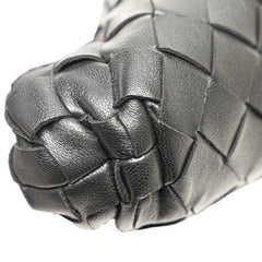 ボッテガヴェネタ イントレチャート ミニ ザ ポーチ 斜め掛け ショルダーバッグ ブラック レザー レディース BOTTEGAVENETA 【中古】