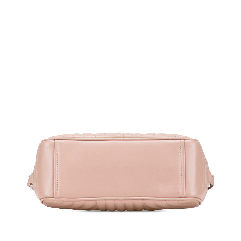 プラダ ダイアグラム 斜め掛け チェーン ショルダーバッグ 1BH803 ピンクベージュ レザー レディース PRADA 【中古】
