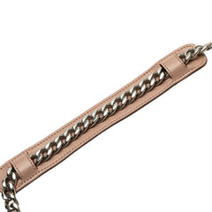 プラダ ダイアグラム 斜め掛け チェーン ショルダーバッグ 1BH803 ピンクベージュ レザー レディース PRADA 【中古】