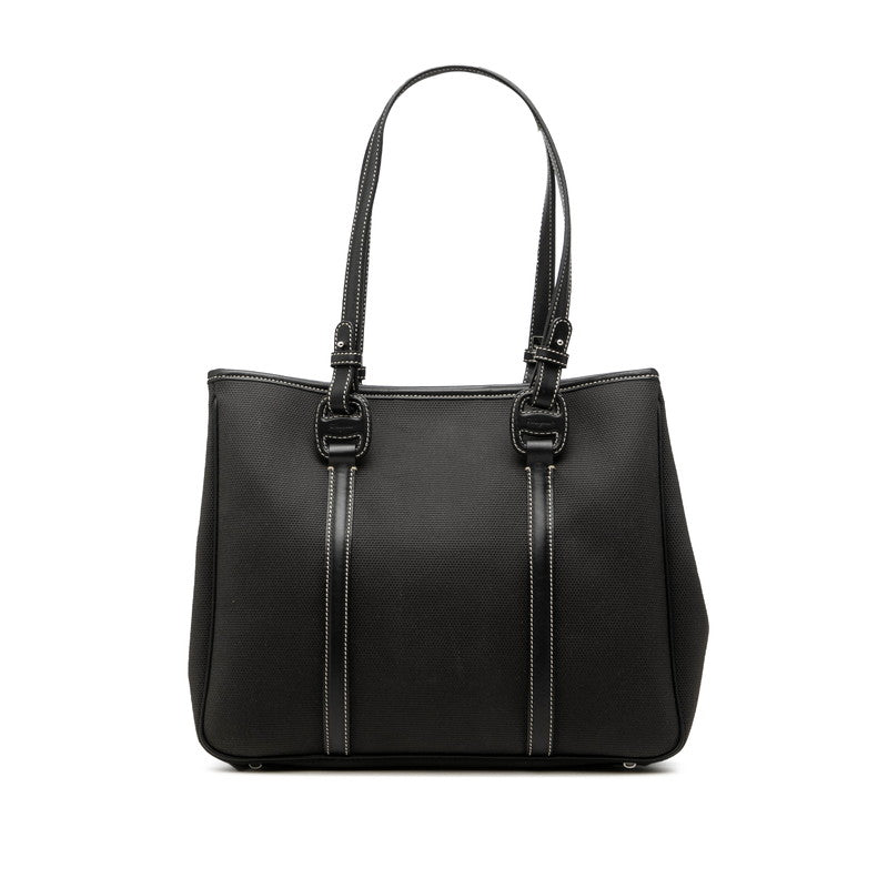 サルヴァトーレフェラガモ ハンドバッグ トートバッグ D21 3425 ブラック キャンバス レザー レディース Salvatore Ferragamo 中古