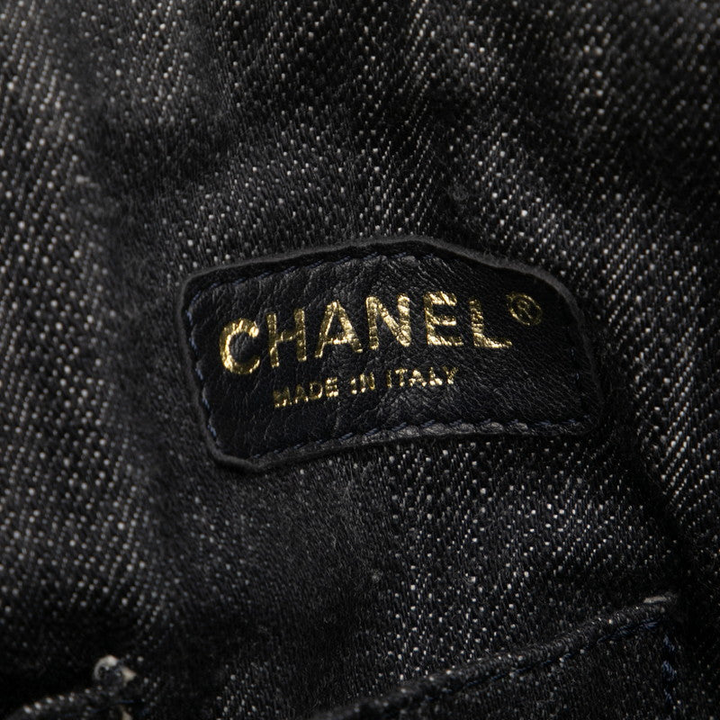 シャネル スパークリングデニム ココマーク ハンドバッグ A31985 インディゴブルー デニム レディース CHANEL 【中古】
