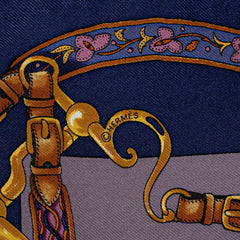 エルメス カレ45 FESTIVAL DES AMAZONES アマゾンの祭典 スカーフ ネイビー マルチカラー シルク レディース HERMES 【中古】