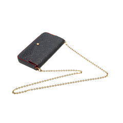 ルイ ヴィトン モノグラム アンプラント ポシェット フェリシー 斜め掛け チェーン ショルダーバッグ M64099 マリーヌルージュ ネイビー レザー レディース LOUIS VUITTON 【中古】