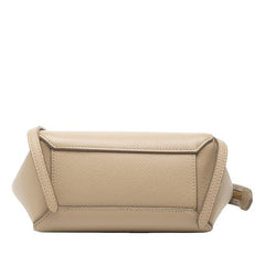 セリーヌ ピコ ベルトバッグ ハンドバッグ 194263 ベージュ レザー レディース CELINE 【中古】