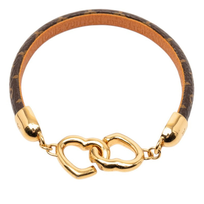 ルイ ヴィトン モノグラム セイ イエス ブレスレット サイズ17 M6758 ブラウン ゴールド PVC メッキ レディース LOUIS VUITTON 【中古】