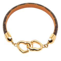 ルイ ヴィトン モノグラム セイ イエス ブレスレット サイズ17 M6758 ブラウン ゴールド PVC メッキ レディース LOUIS VUITTON 【中古】