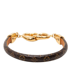 ルイ ヴィトン モノグラム セイ イエス ブレスレット サイズ17 M6758 ブラウン ゴールド PVC メッキ レディース LOUIS VUITTON 【中古】