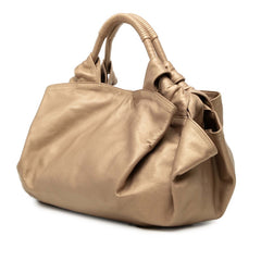 ロエベ アナグラム ナッパアイレ ハンドバッグ ゴールド レザー レディース LOEWE 【中古】
