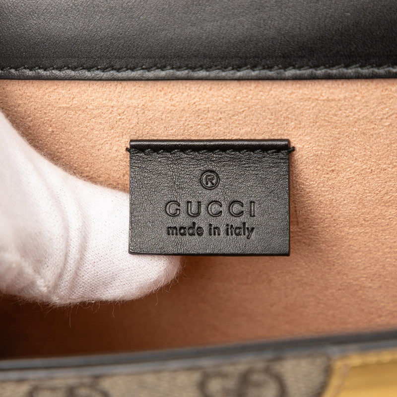 グッチ GGスプリーム オジリデ タイガーヘッド ショルダーバッグ 500781 ブラック ゴールド PVC レザー レディース GUCCI 【中古】