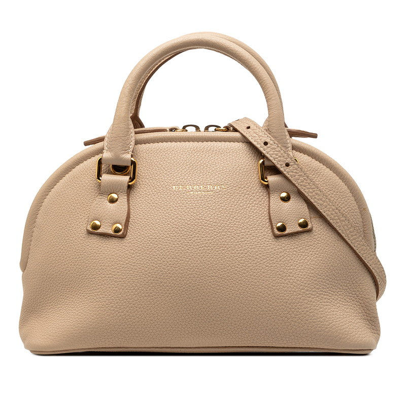 バーバリー ハンドバッグ ショルダーバッグ 2WAY ベージュ系 グレインカーフレザー レディース BURBERRY 【中古】
