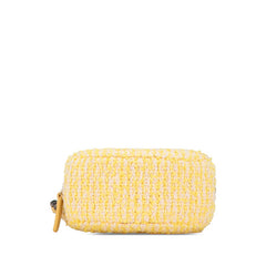 シャネル ココマーク ラウンド チェーン ショルダーバッグ イエロー ゴールド ツイード レザー レディース CHANEL 【中古】