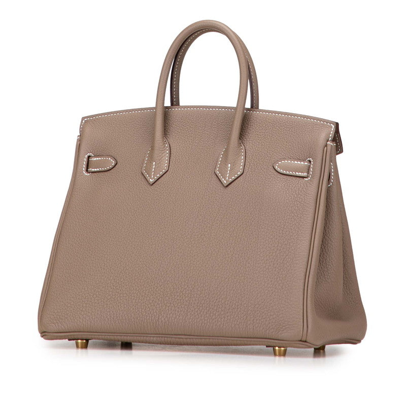 エルメス バーキン25 ハンドバッグ エトゥープ グレージュ ゴールド金具 トゴ レディース HERMES 【中古】