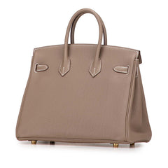 エルメス バーキン25 ハンドバッグ エトゥープ グレージュ ゴールド金具 トゴ レディース HERMES 【中古】