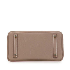 エルメス バーキン25 ハンドバッグ エトゥープ グレージュ ゴールド金具 トゴ レディース HERMES 【中古】