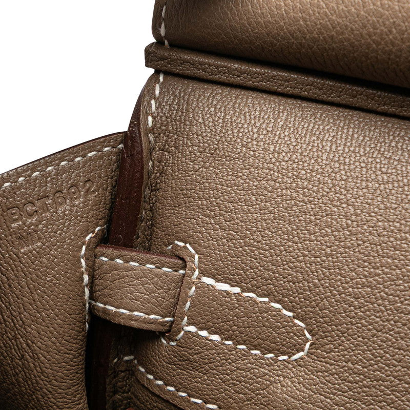 エルメス バーキン25 ハンドバッグ エトゥープ グレージュ ゴールド金具 トゴ レディース HERMES 【中古】