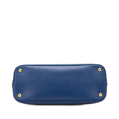 プラダ 三角ロゴプレート ショルダーバッグ ハンドバッグ 2WAY BL0836 ブルー サフィアーノレザー レディース PRADA 【中古】