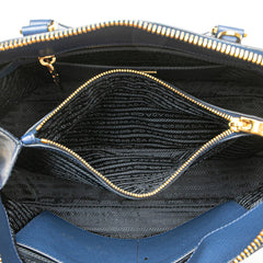 プラダ 三角ロゴプレート ショルダーバッグ ハンドバッグ 2WAY BL0836 ブルー サフィアーノレザー レディース PRADA 【中古】