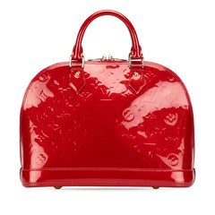 ルイ ヴィトン モノグラム ヴェルニ アルマPM ハンドバッグ M90169 スリーズ レッド パテントレザー レディース LOUIS VUITTON 【中古】