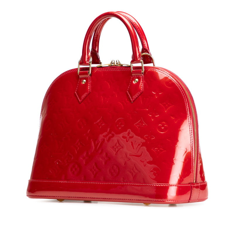 ルイ ヴィトン モノグラム ヴェルニ アルマPM ハンドバッグ M90169 スリーズ レッド パテントレザー レディース LOUIS VUITTON 【中古】