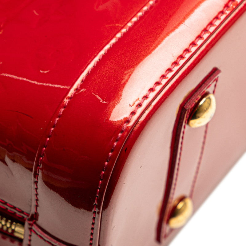 ルイ ヴィトン モノグラム ヴェルニ アルマPM ハンドバッグ M90169 スリーズ レッド パテントレザー レディース LOUIS VUITTON 【中古】