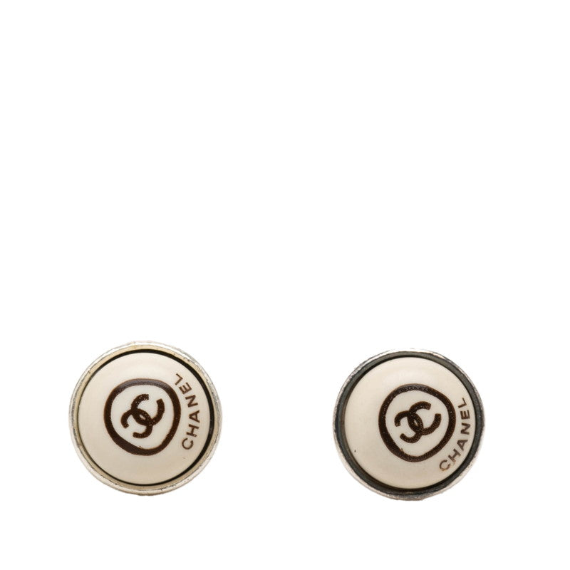 シャネル ココマーク ピアス シルバー アイボリー メタル レディース CHANEL 【中古】