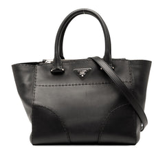 プラダ 三角ロゴプレート ハンドバッグ ショルダーバッグ 2WAY B2861K ブラック レザー レディース PRADA 【中古】