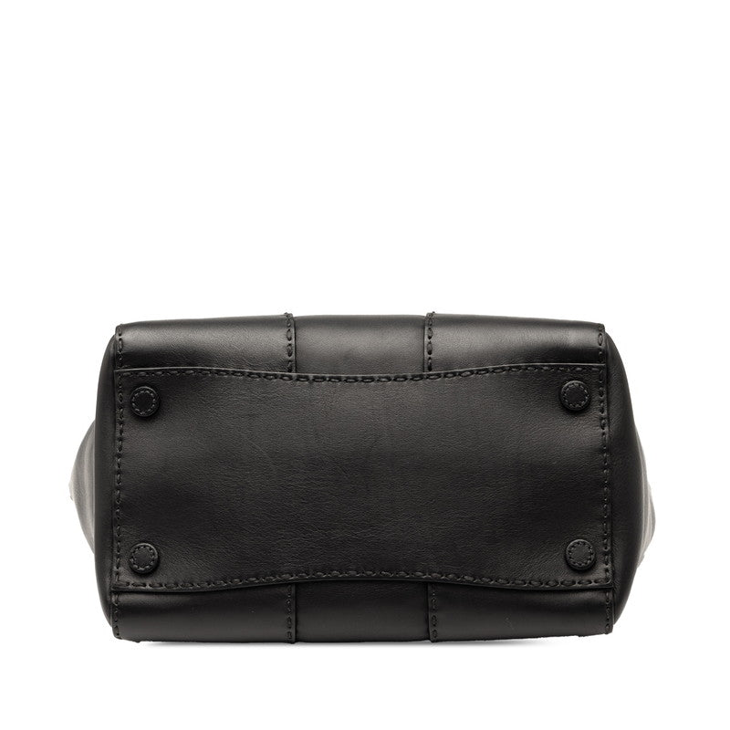 プラダ 三角ロゴプレート ハンドバッグ ショルダーバッグ 2WAY B2861K ブラック レザー レディース PRADA 【中古】