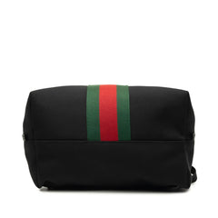 グッチ シェリーライン 折り返し リュック バックパック 337075 ブラック キャンバス レザー レディース GUCCI 中古