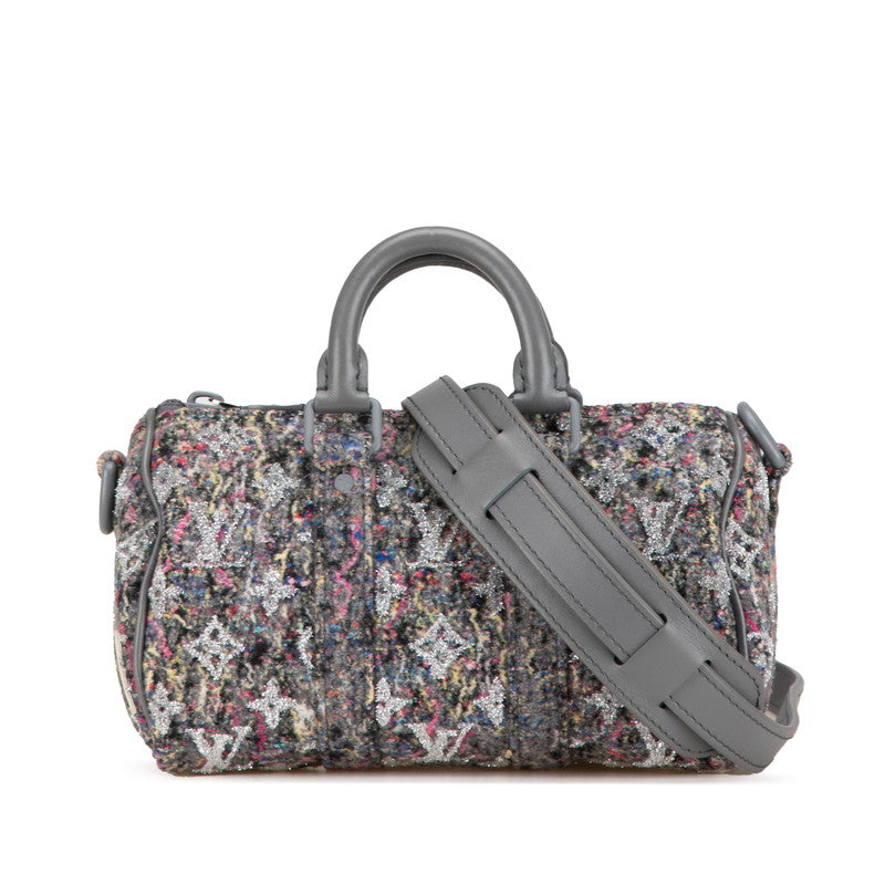 ルイ ヴィトン LVフェルト キーポルXS ハンドバッグ ショルダーバッグ 2WAY M80821 グレー フェルト レザー レディース LOUIS VUITTON 【中古】