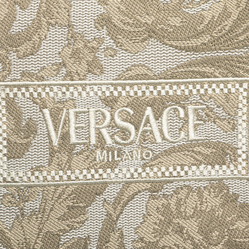 ヴェルサーチェ バロッコ アテナ ミニ トートバッグ ショルダーバッグ 2WAY ベージュ キャンバス レディース VERSACE 【中古】