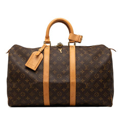 ルイ ヴィトン モノグラム キーポル45 ボストンバッグ トラベルバッグ M41428 ブラウン PVC レザー レディース LOUIS VUITTON 【中古】