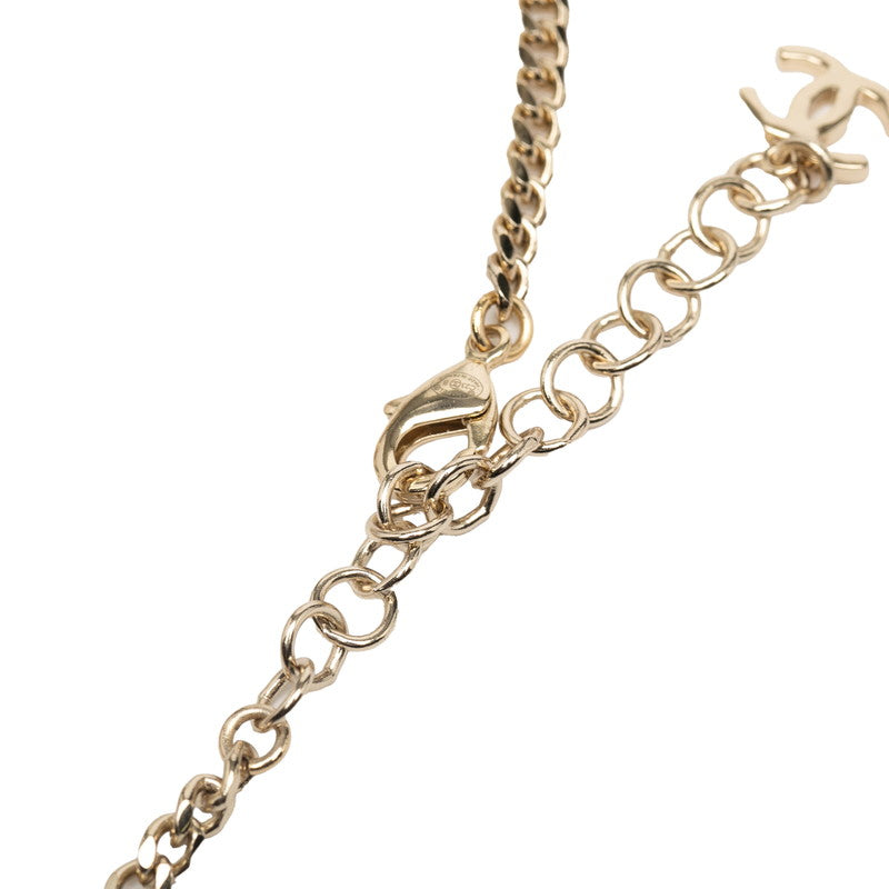 シャネル ロゴ ハート サークル チョーカー ネックレス ゴールド メッキ ラインストーン レディース CHANEL 【中古】