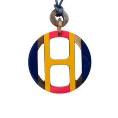 エルメス Hエキップ ネックレス マルチカラー バッファローホーン レディース HERMES 中古