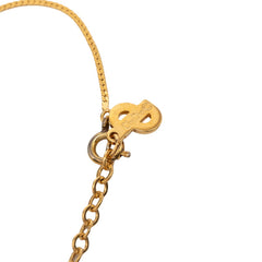 ディオール ロゴ ペンダント ネックレス ゴールド ブラック メッキ GP レディース Dior 【中古】