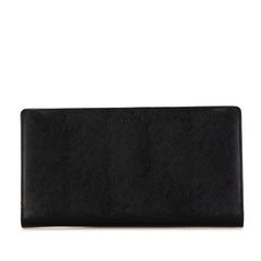 プラダ 長財布 ウォレットバッグ クラッチバッグ ブラック レザー メンズ PRADA 【中古】