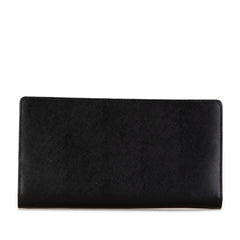 プラダ 長財布 ウォレットバッグ クラッチバッグ ブラック レザー メンズ PRADA 【中古】