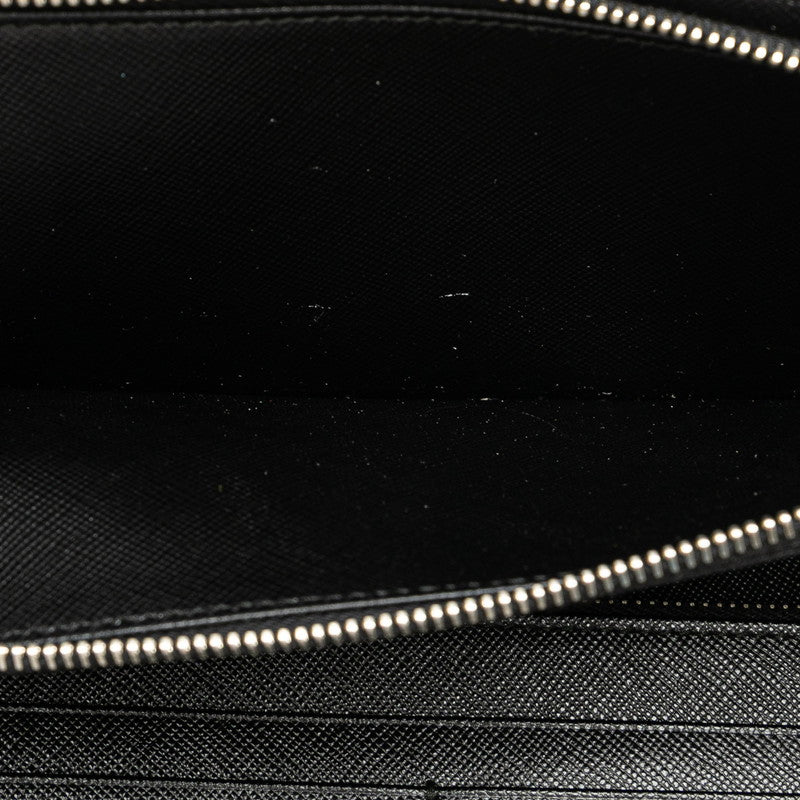 プラダ 長財布 ウォレットバッグ クラッチバッグ ブラック レザー メンズ PRADA 【中古】