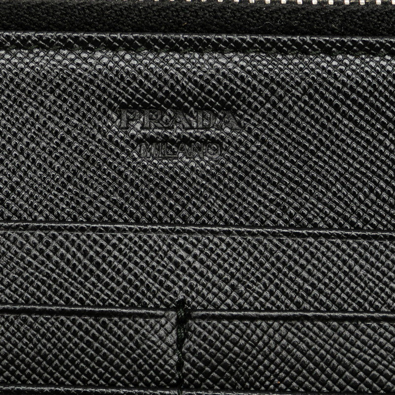 プラダ 長財布 ウォレットバッグ クラッチバッグ ブラック レザー メンズ PRADA 【中古】