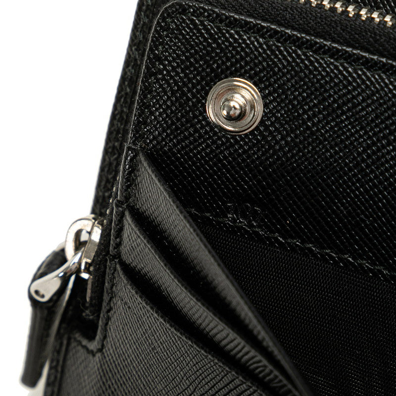 プラダ 長財布 ウォレットバッグ クラッチバッグ ブラック レザー メンズ PRADA 【中古】