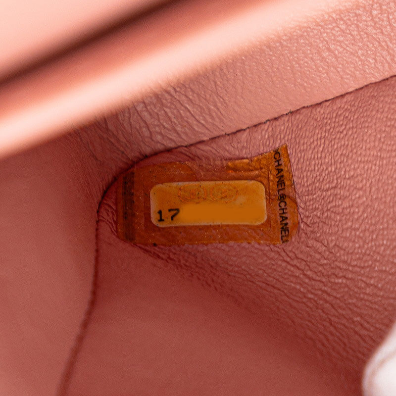 シャネル マトラッセ ココマーク チェーンショルダーバッグ オレンジ エナメル レディース CHANEL 【中古】
