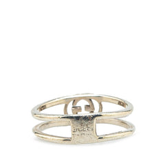 グッチ インターロッキングG スリム オープンバンド リング 指輪 #15 SV925 シルバー レディース GUCCI 【中古】