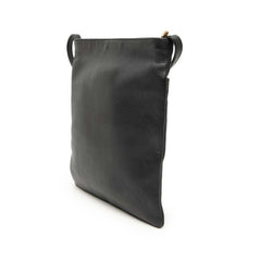 ロエベ アナグラム 斜め掛け ショルダーバッグ ポシェット ブラック レザー レディース LOEWE 【中古】