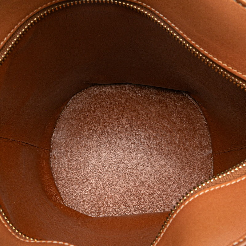 セリーヌ クレシー ショルダーバッグ バケットバッグ ブラウン レザー レディース CELINE 【中古】