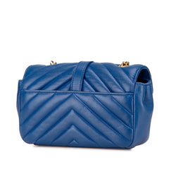 サンローラン YSL モノグラム ベイビーチャイ チェーン ショルダーバッグ 399289 ブルー レザー レディース SAINT LAURENT 【中古】